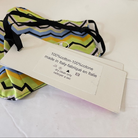 Missoni Multicolor Zigzag Striped Print Adult Face Mask NWT - Picture 4 of 5